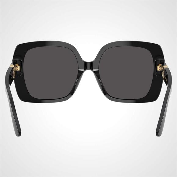 New Dolce & Gabbana Sunglasses Black Acetate Square Gold Metal DG main image 4